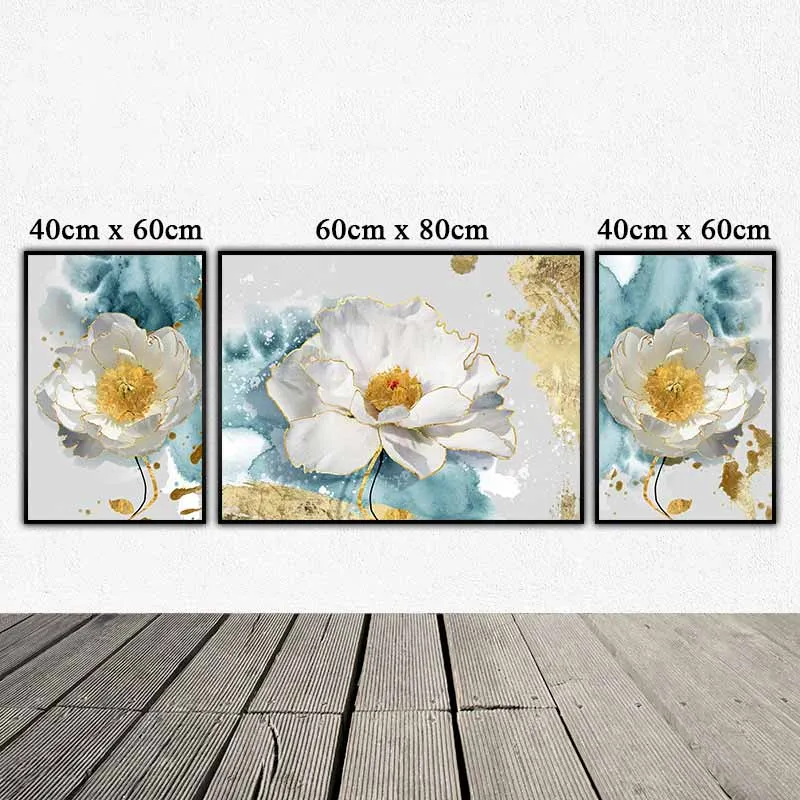 Tranh hoa trừu tượng trên nền xanh dương