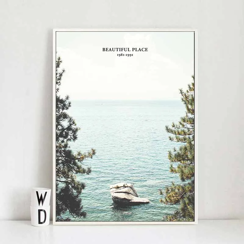 Tranh Scandinavian phong cảnh rừng và biển