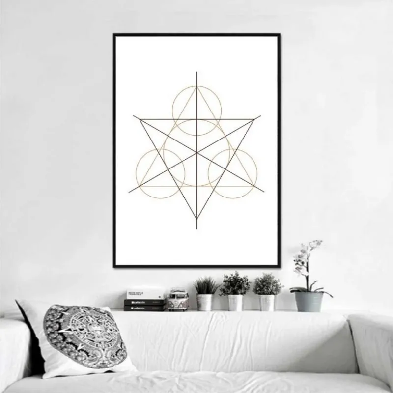 Tranh Scandinavian nai và cái khối hình học trừu tượng