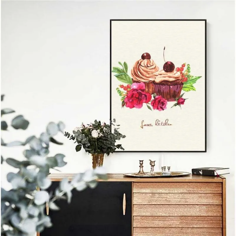 Tranh hoa quả và bánh kem