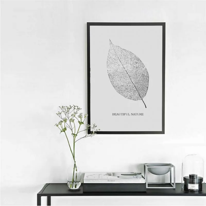 Tranh Scandinavian nail, hoa, lá cây trừu tượng