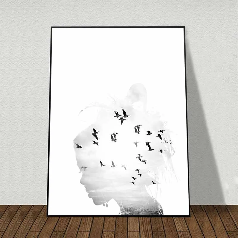 Tranh canvas Scandinavian đen trắng