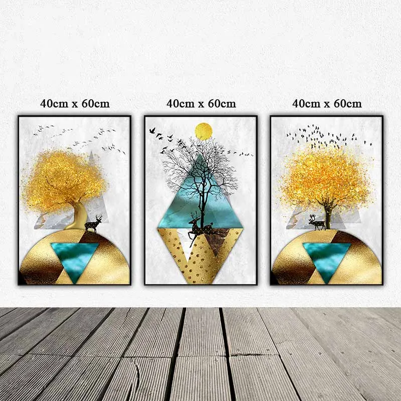 Tranh nai trừu tượng và các hình tam giác