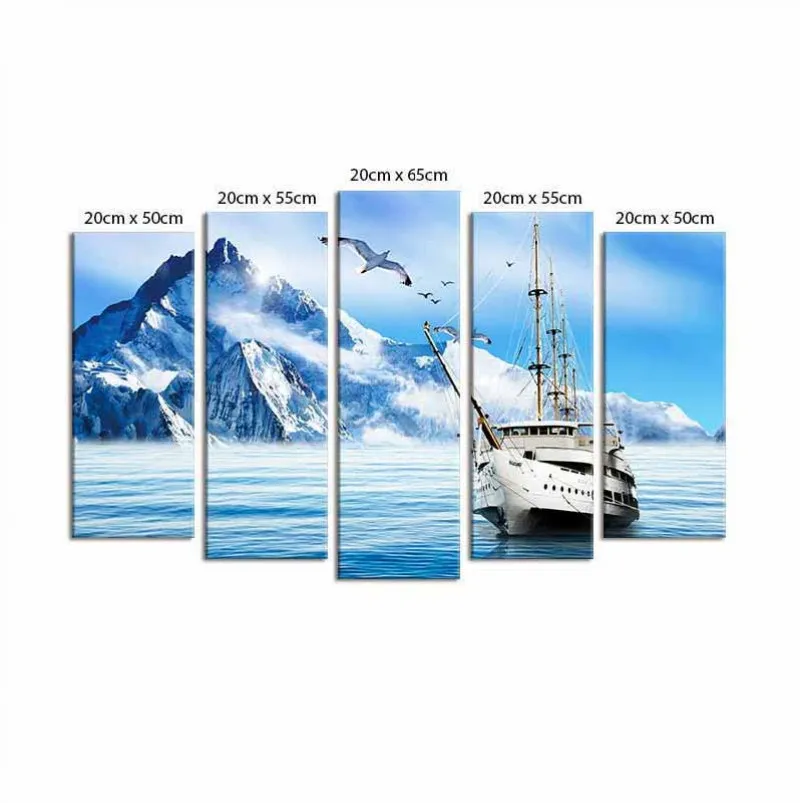 Tranh thuận buồm xuôi gió phong cảnh biển và thuyền buồm cùng chim hải âu