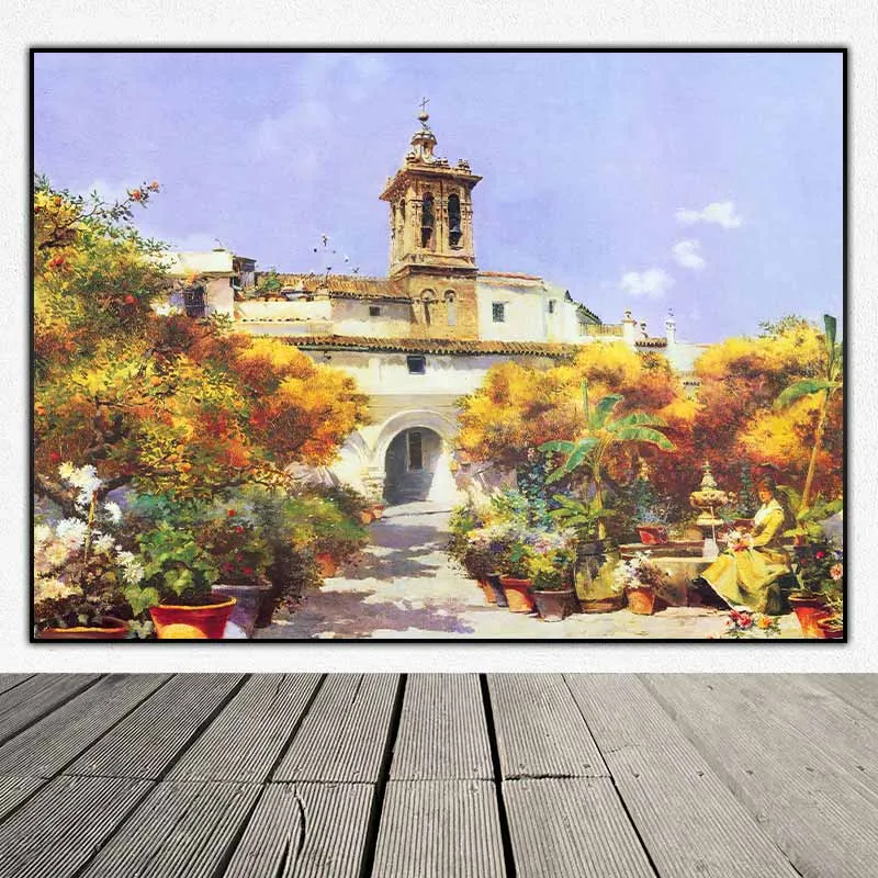 Tranh phong cảnh nhà thờ Đức Bà, Pháp, bản in từ sơn dầu