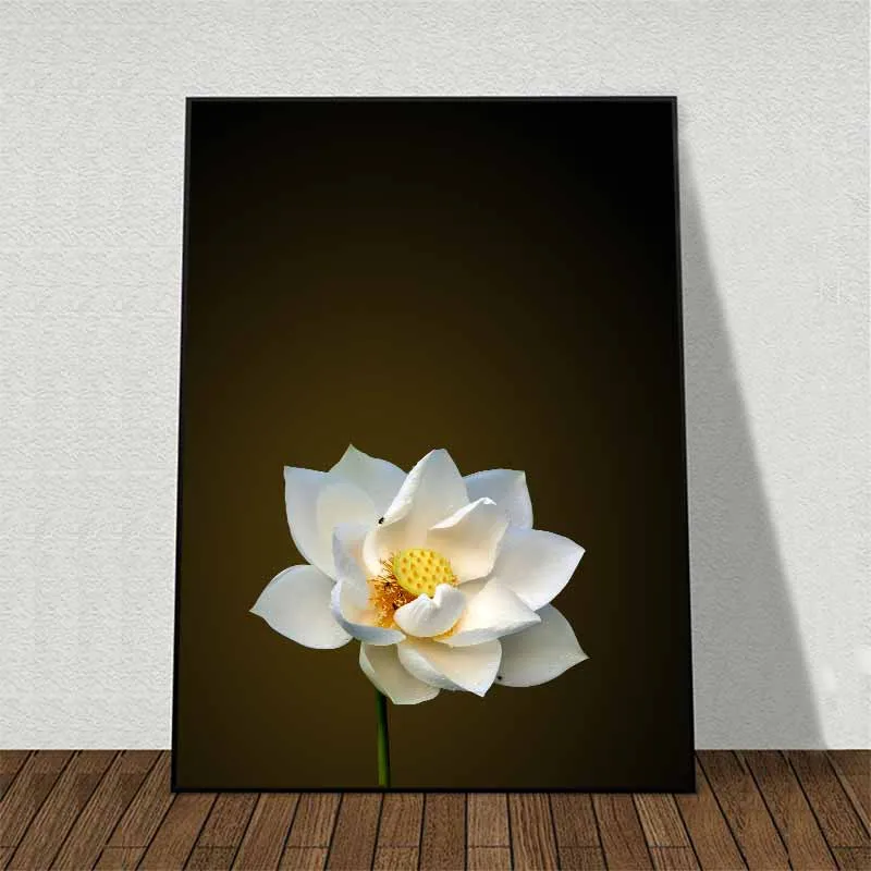 Tranh Phật giáo, bàn tay Phật và hoa sen trắng