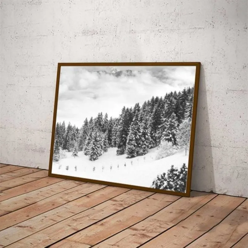 Tranh Scandinavian phong cảnh rừng núi