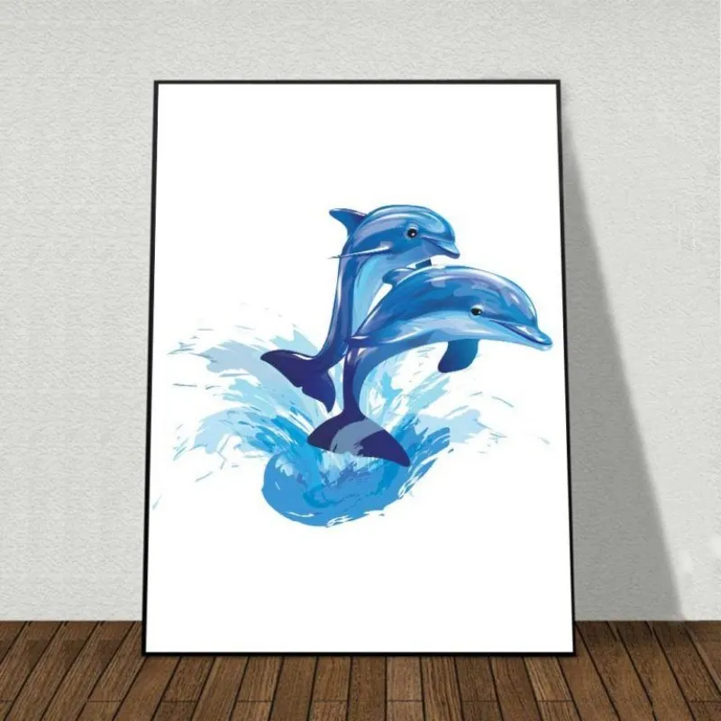 Tranh canvas cá voi và cá heo