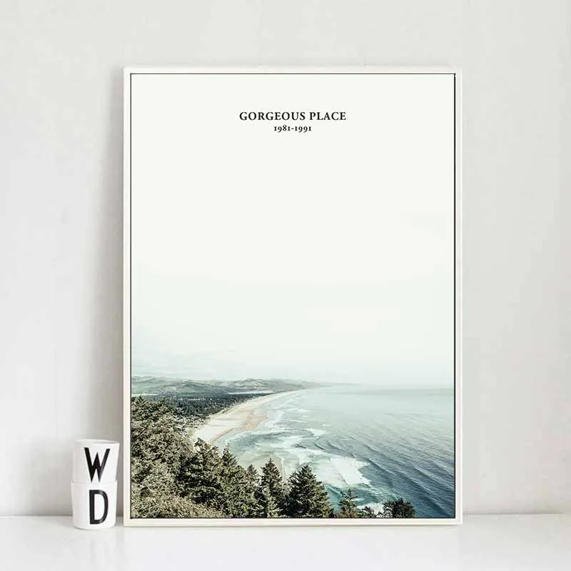 Tranh Scandinavian phong cảnh rừng và biển