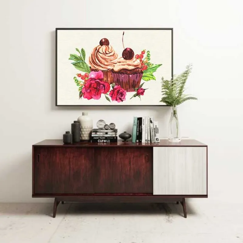 Tranh hoa quả và bánh kem