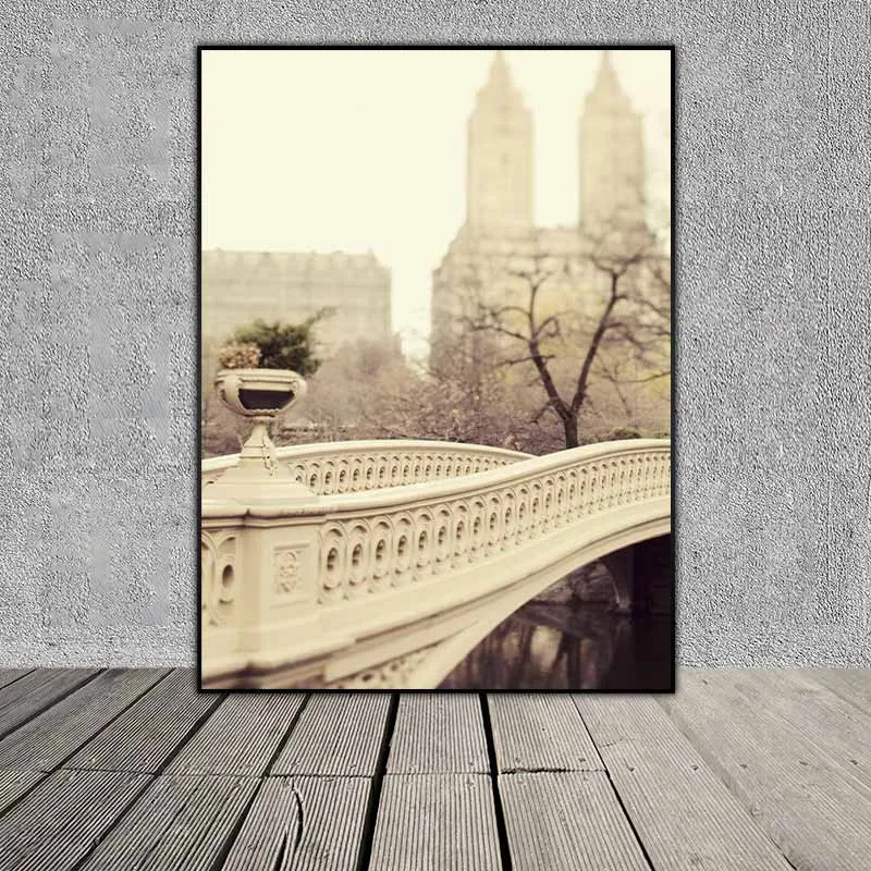 Tranh phong cảnh thành phố Paris, cầu Bow Bridge New York