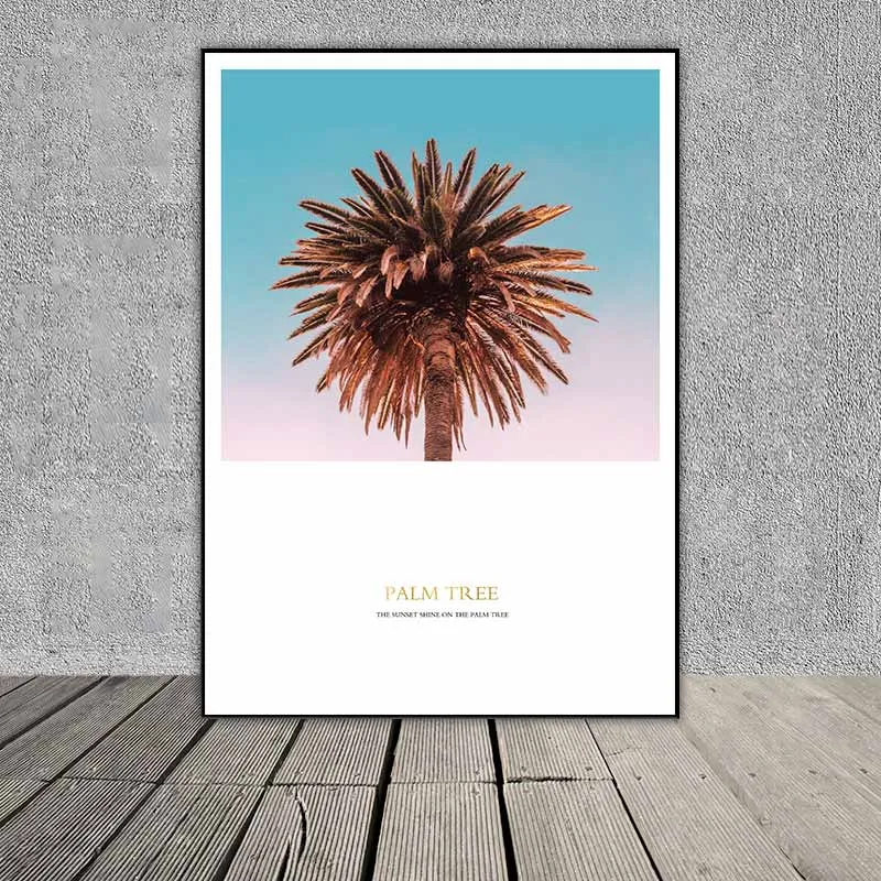 Tranh phong cảnh biển, quả dứa thơm theo phong cách Scandinavia