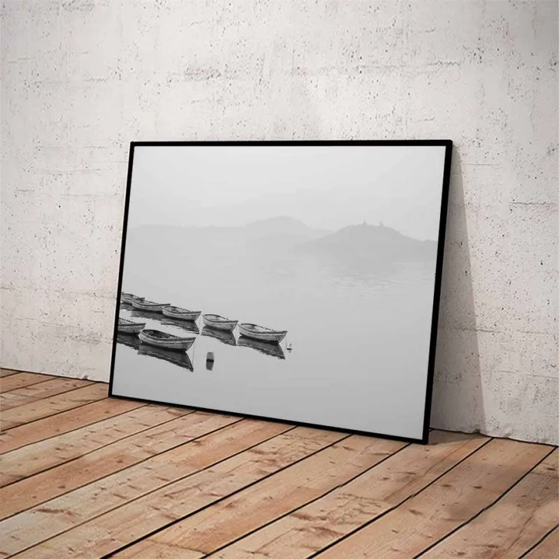 Tranh canvas Scandinavian phong cảnh trắng đen