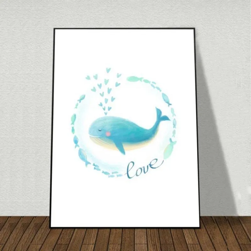 Tranh canvas cá voi và cá heo