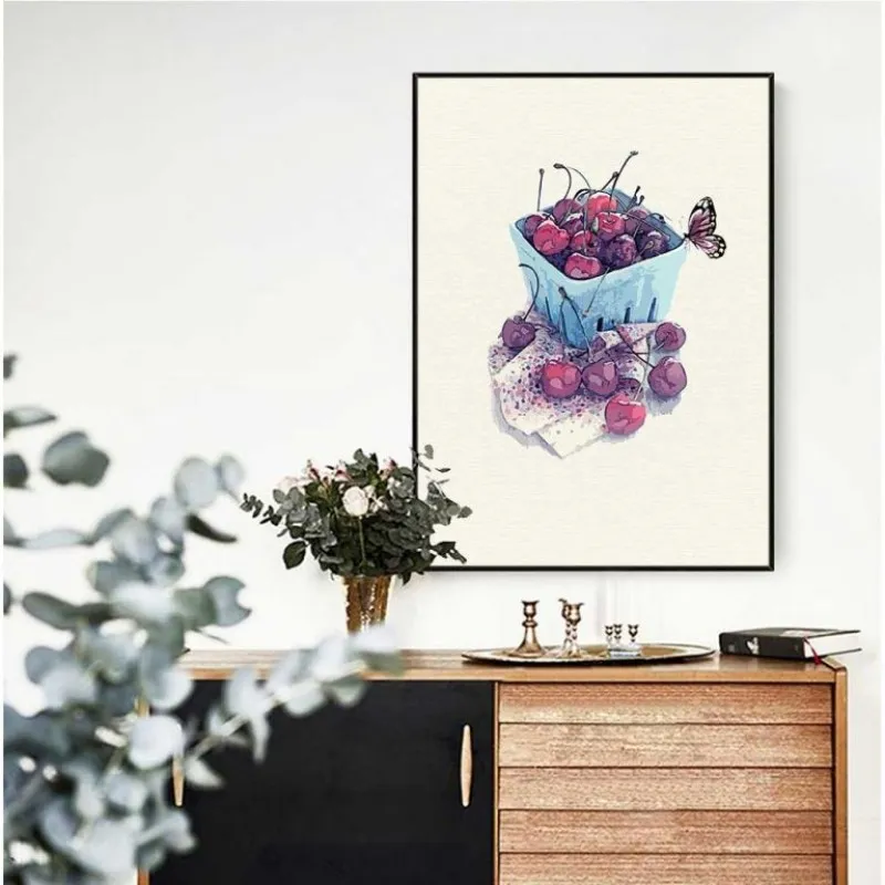 Tranh hoa quả và bánh kem