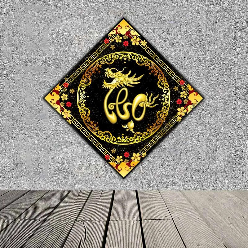 Tranh chữ Phúc Lộc Thọ và đầu rồng