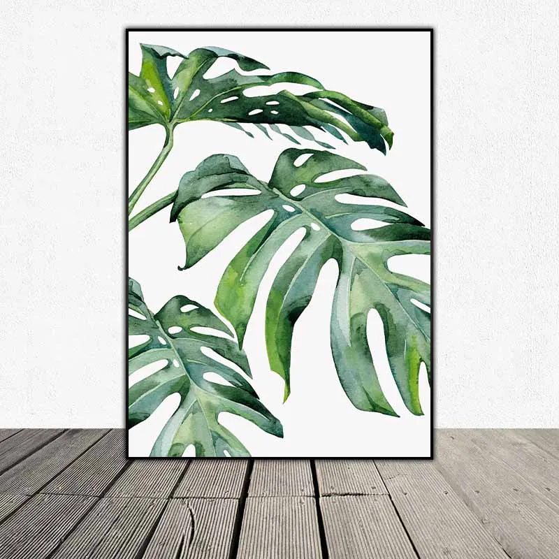 Tranh lá cây xanh tối giản, lấy cảm hứng từ Jacob van Campen, tranh màu nước châu Âu hiện đại