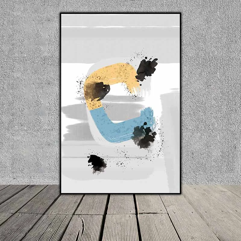 Tranh trừu tượng táo bạo với các vệt màu Pastel và mực đen