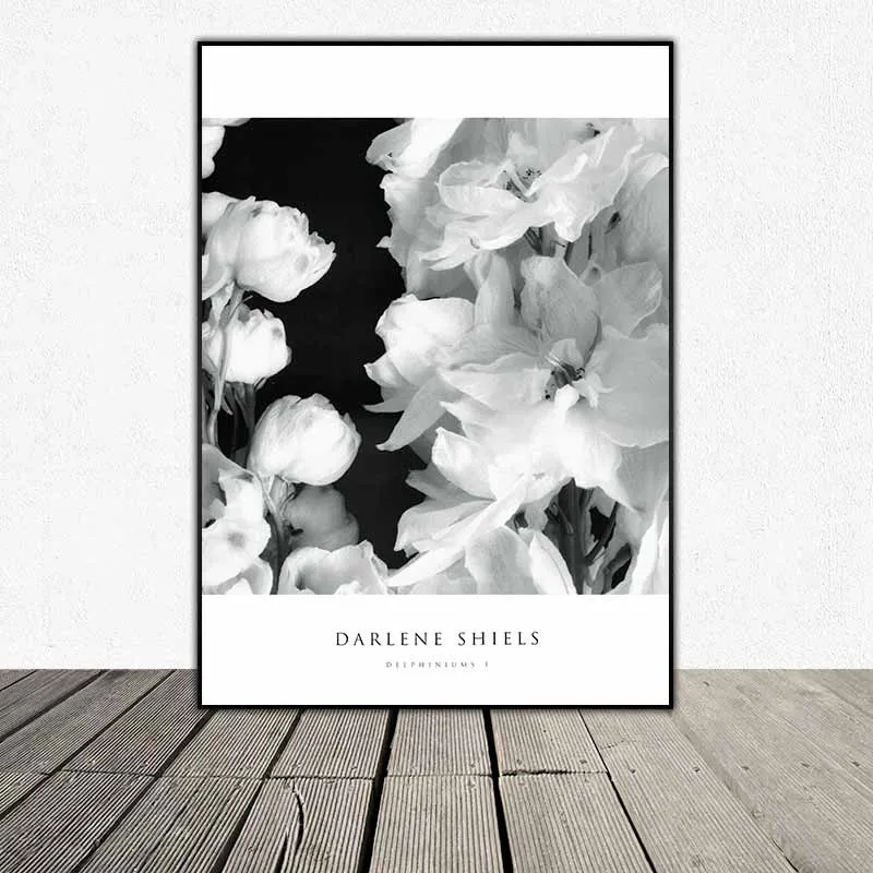 Tranh hoa Thủy tước đơn sắc đen trắng