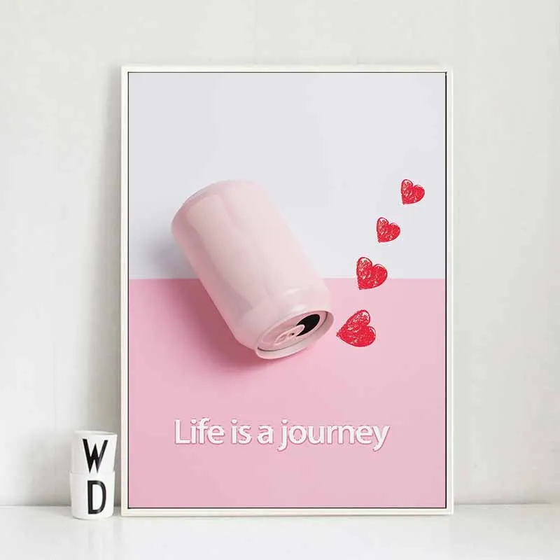 Tranh Scandinavian hoa mẫu đơn và bóng bay kết hợp chữ