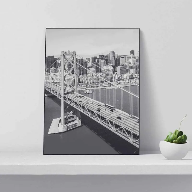 Tranh canvas Scandinavian phong cảnh trắng đen