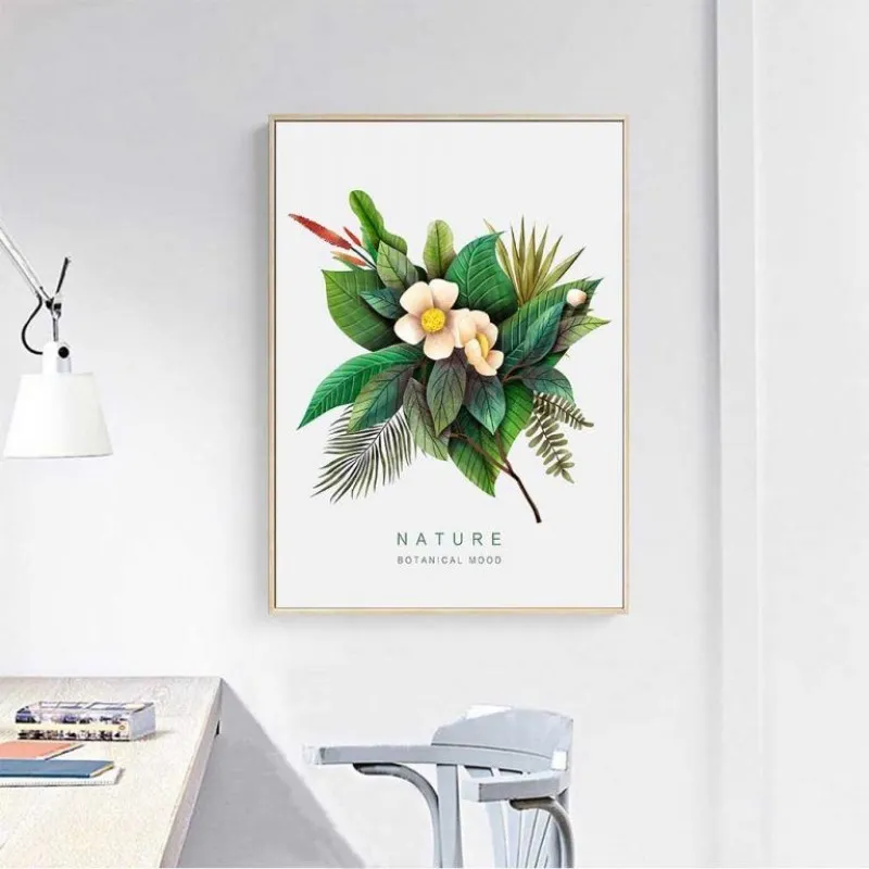 Tranh Bắc Âu Scandinavian lá cây nhiệt đới