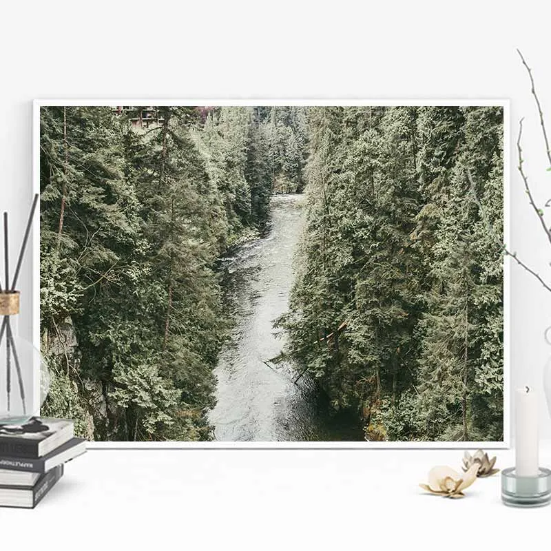 Tranh Scandinavian phong cảnh rừng và biển