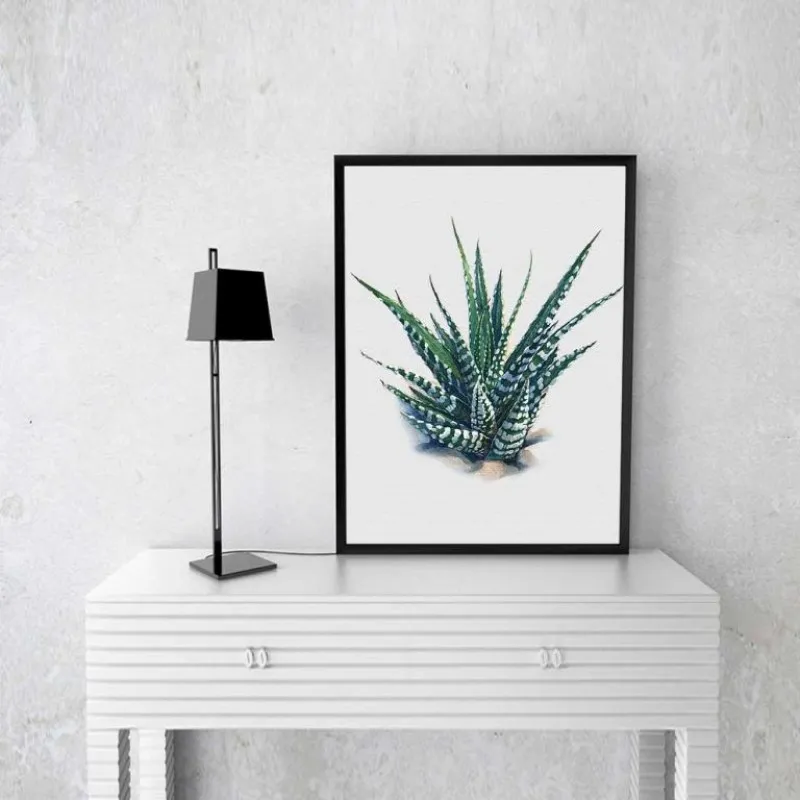 Tranh lá cây nhiệt đới xương rồng, lá trầu bà, lá dương xỉ