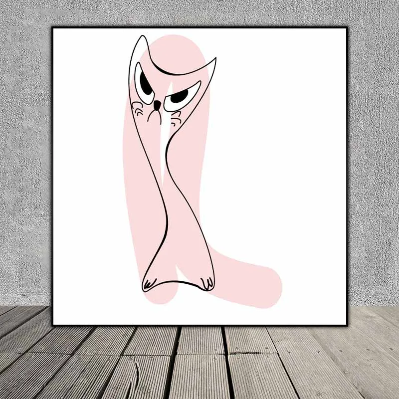 Tranh mèo cách điệu siêu dễ thương treo phòng bé, phòng trẻ em