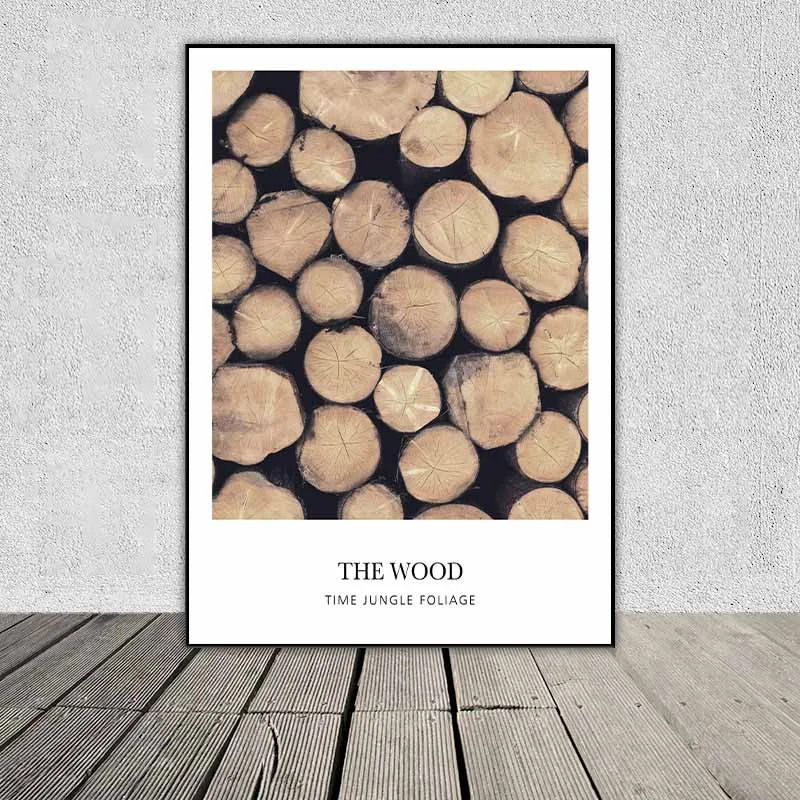 Tranh Scandianavia hươu nai, các khúc cây, lá dừa và chữ Together we have it all