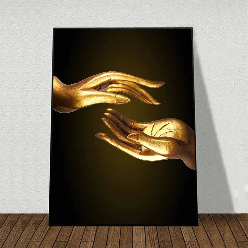 Tranh Phật giáo, bàn tay Phật và hoa sen trắng