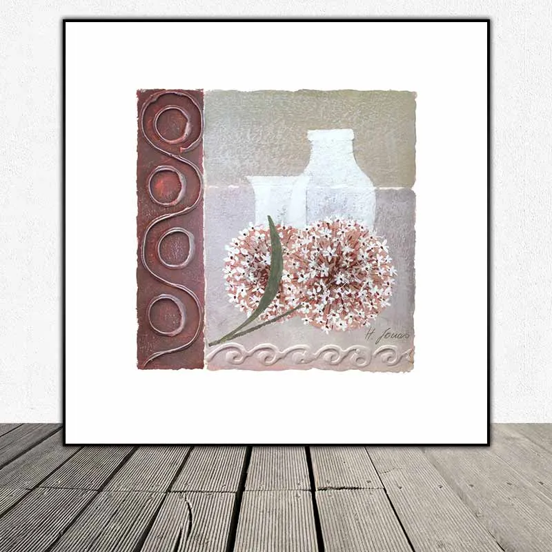 Tranh tĩnh vậy hoa Cẩm tú cầu trừu tượng