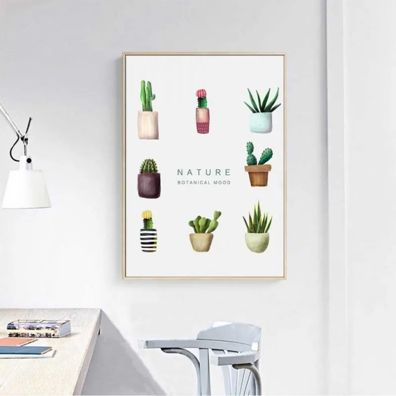 Tranh Bắc Âu Scandinavian lá cây nhiệt đới