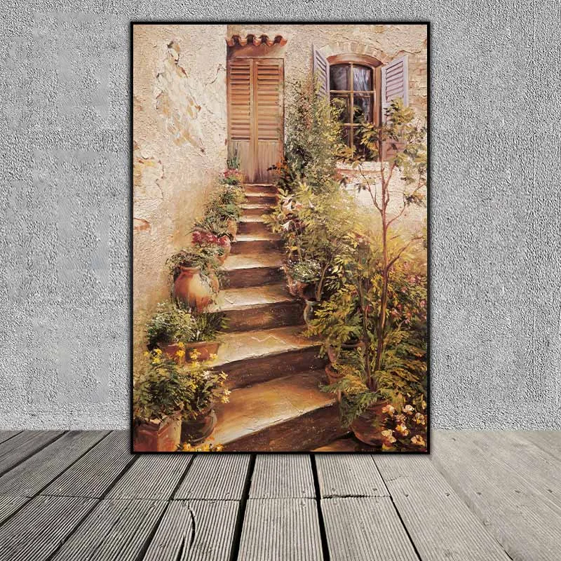 Tranh Stairway in Provence và Courtyard in Provence của họa sĩ Roger Duvall