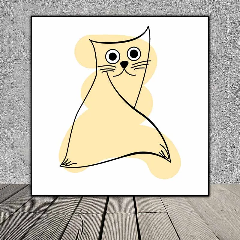 Tranh mèo cách điệu siêu dễ thương treo phòng bé, phòng trẻ em