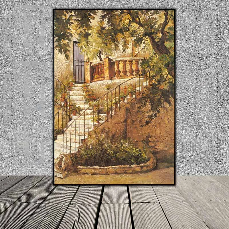 Tranh Stairway in Provence và Courtyard in Provence của họa sĩ Roger Duvall