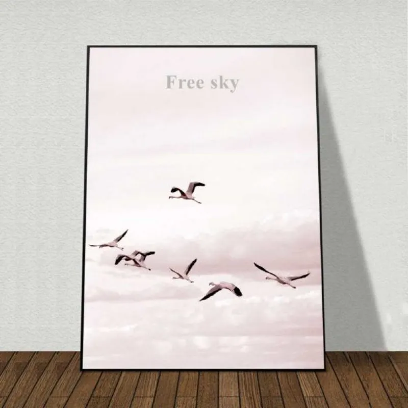 Tranh Scandinavia phong cảnh biển, cô gái