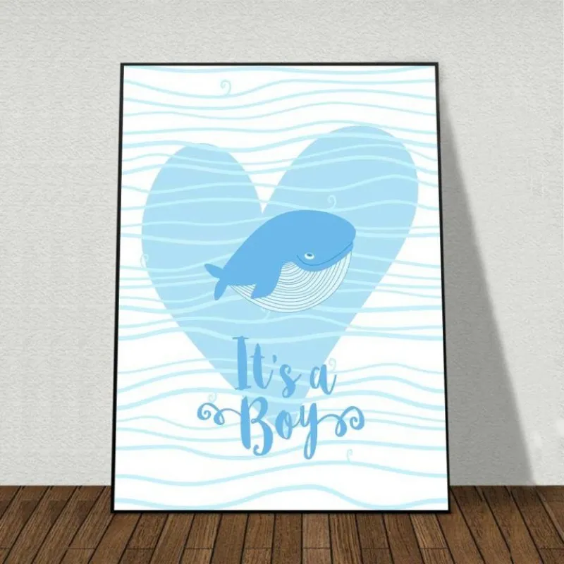 Tranh canvas cá voi và cá heo