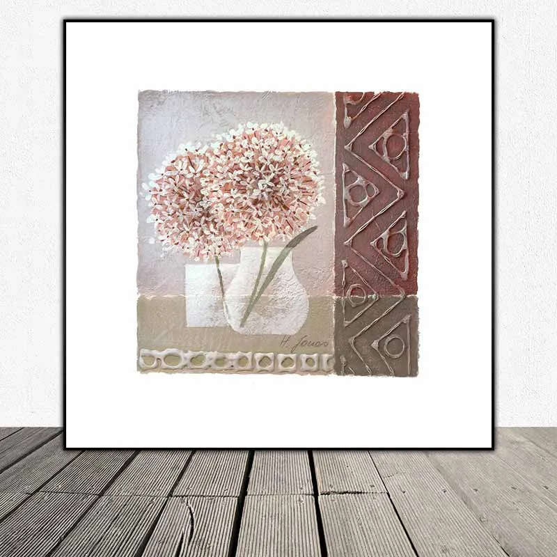 Tranh tĩnh vậy hoa Cẩm tú cầu trừu tượng