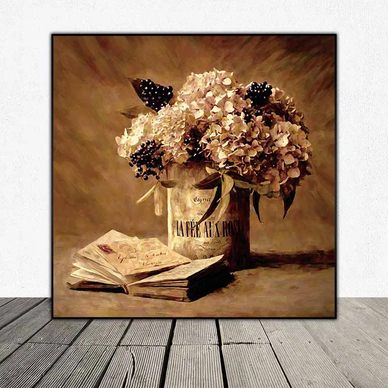 Tranh bình hoa Mẫu Đơn và hoa Cẩm Túc Cầu