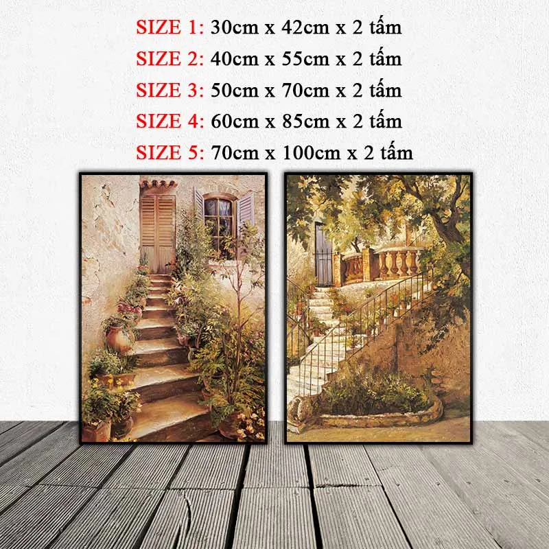 Tranh Stairway in Provence và Courtyard in Provence của họa sĩ Roger Duvall