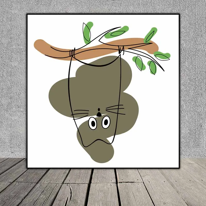 Tranh mèo cách điệu siêu dễ thương treo phòng bé, phòng trẻ em