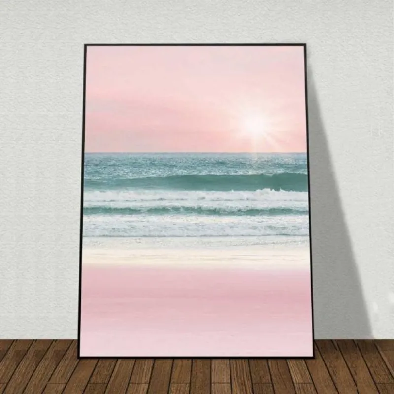 Tranh Scandinavia phong cảnh biển, cô gái