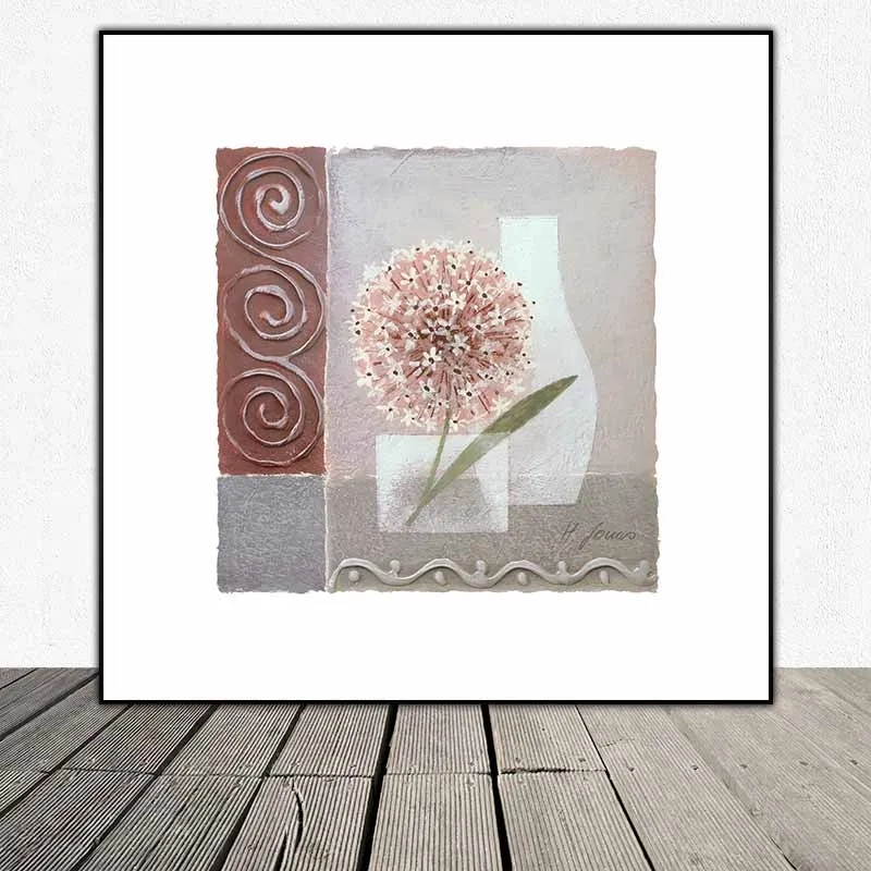 Tranh tĩnh vậy hoa Cẩm tú cầu trừu tượng