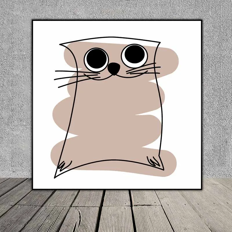 Tranh mèo cách điệu siêu dễ thương treo phòng bé, phòng trẻ em