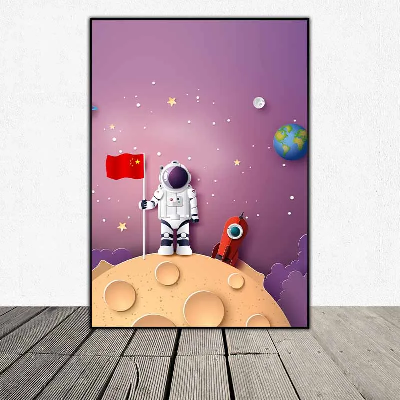 Tranh vũ trụ không gian treo phòng trẻ em