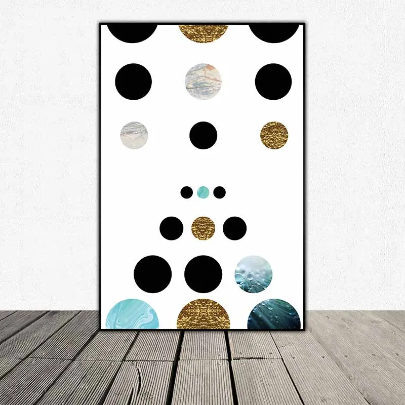 Tranh trừu tượng các hình tròn hành tinh