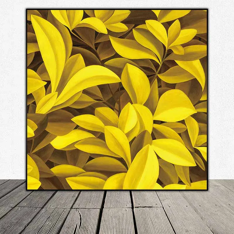 Tranh lá cây màu vàng