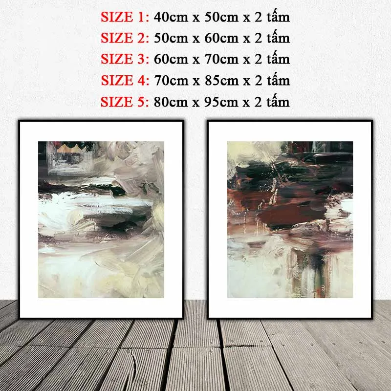 Tranh trừu tượng các vệt sơn với tông màu nâu trầm ấm