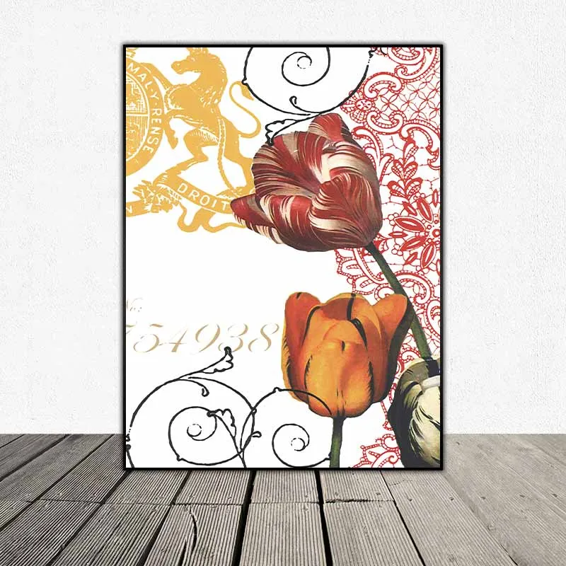 Tranh hoa bướm và chim theo phong dán giấy